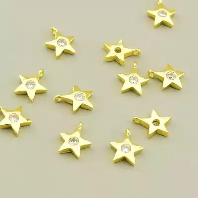 Кулон Фіаніт 9х7мм. (позолота 18к лимонна)