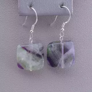 Сережки петля Флюорит (срібло 925 проба)