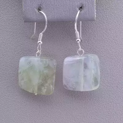 🏷️️ Сережки петля Флюорит (срібло 925 проба) F-80987