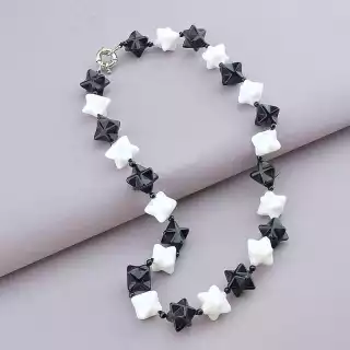 Намисто Агат, Кахолонг 50 см