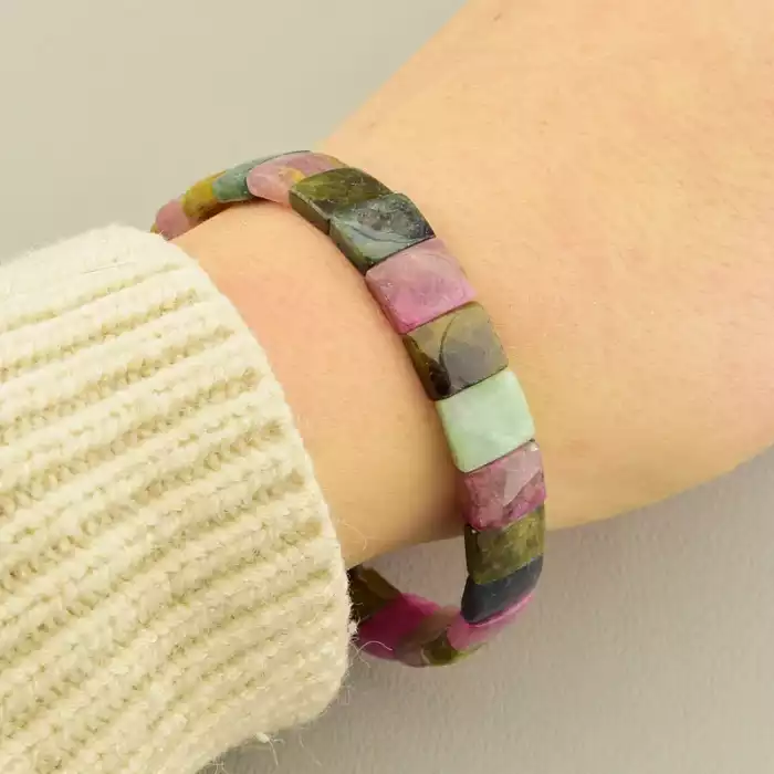 🏷️️ Браслет на резинці Турмалін 18.5 см ss_106159