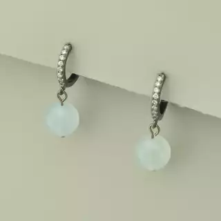 Сережки кільця (конго) Морганіт (хром)