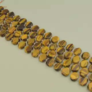 Намистини Тигрове око 38 см. на нитці (натуральне каміння, без застібки)