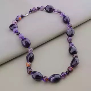 Намисто Аметист, Чеський кришталь 49 см