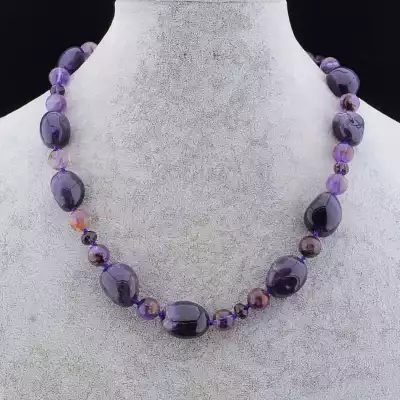 🏷️️ Намисто Аметист, Чеський кришталь 49 см F-82755