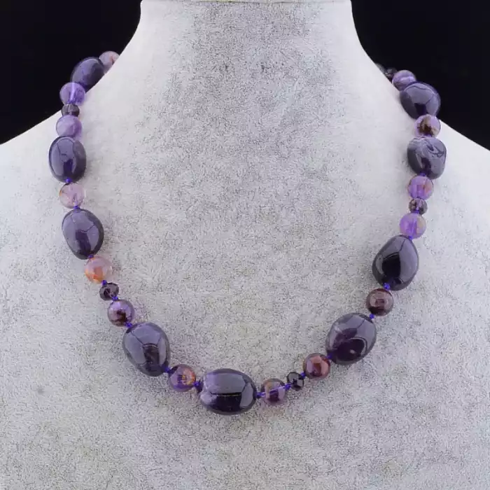 🏷️️ Намисто Аметист, Чеський кришталь 49 см ss_82755