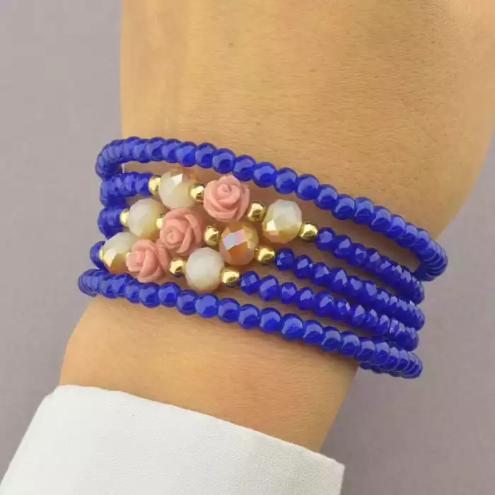 🏷️️ Браслет без застібки Чеський кришталь, полімерна глина 100 см ss_75339