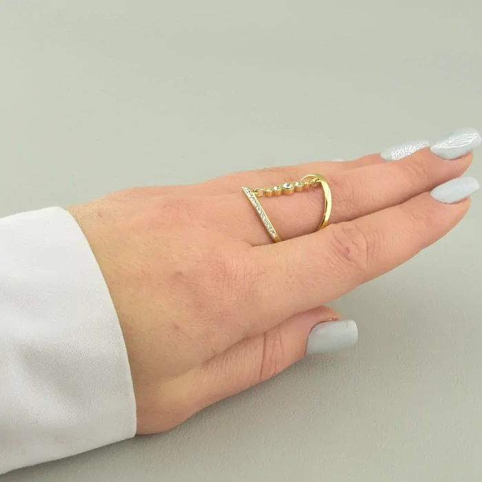 🏷️️ Каблучка медична сталь Xuping Фіаніт (позолота 18к лимонна) ss_94096