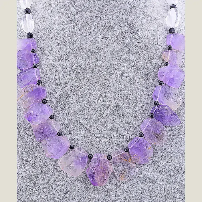 🏷️️ Намисто Аметрін, Гірський кришталь 55 см ss_55645