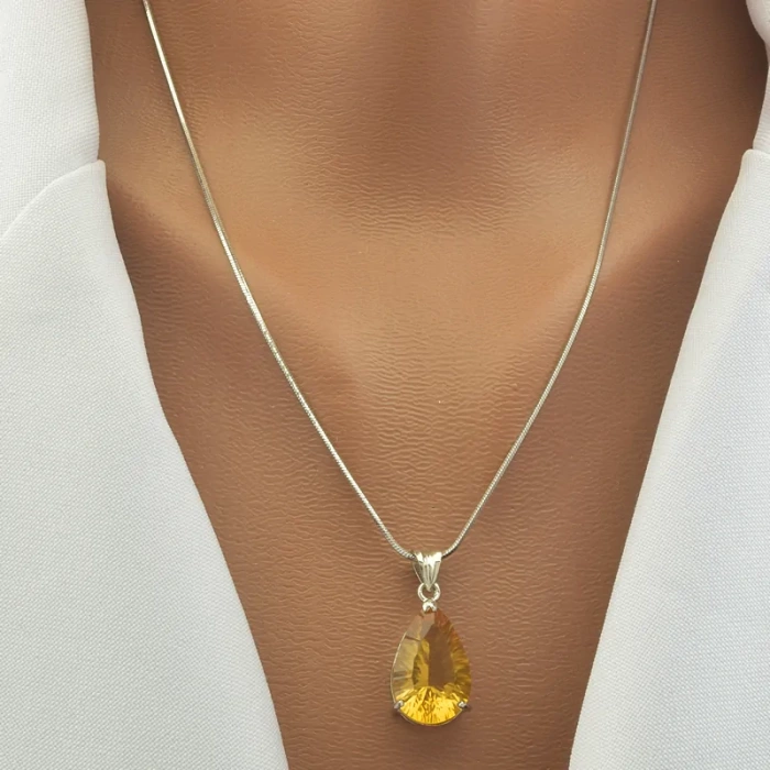 🏷️️ Підвіска Цитрін 45 см (родій) ss_102859