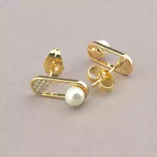 Сережки пусети Xuping Майорка (позолота 18к)