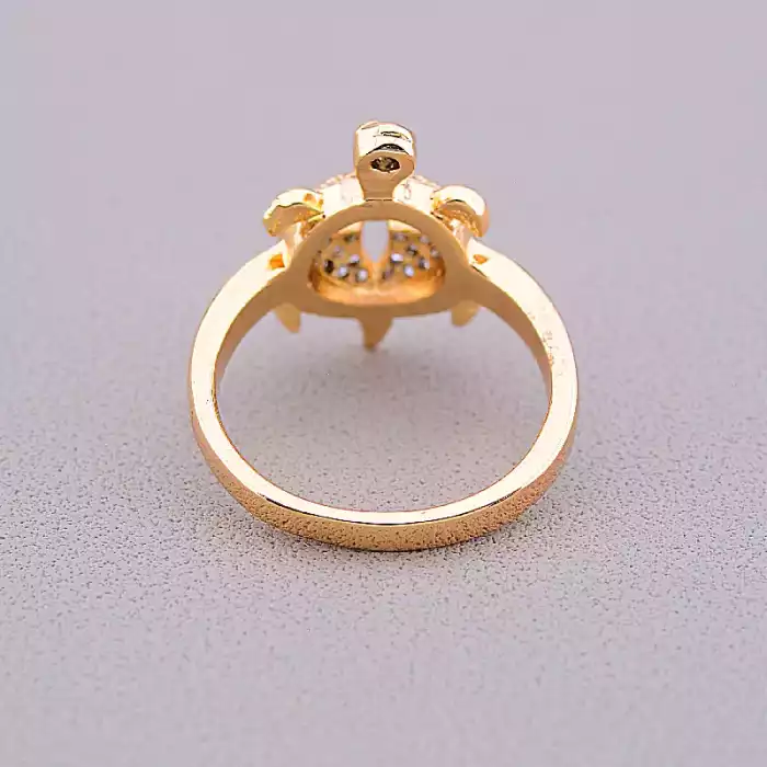 🏷️️ Каблучка черепаха Xuping Фіаніт (позолота 18к) ss_56720