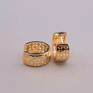 Сережки класичні Pataya Фіаніт (позолота 18к) англійська застібка