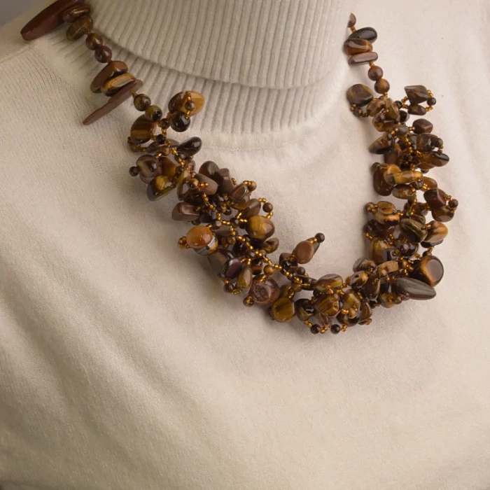 🏷️️ Намисто Тигрове око 48 см ss_36690