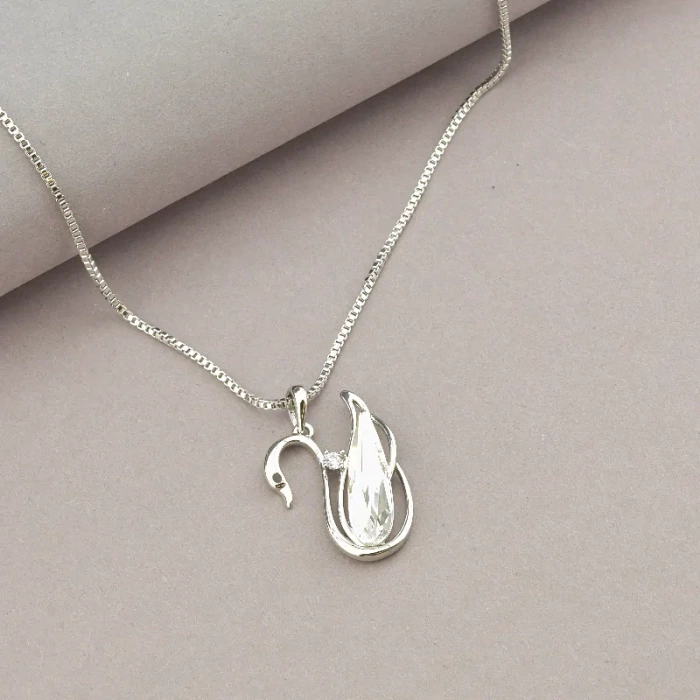 🏷️️ Підвіска лебідь Xuping Swarovski 40 см (родій) ss_72079