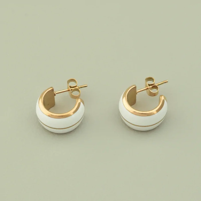 Сережки Stainless Steel Емаль (позолота 18к (рожева)) ss_99666 ss_99666