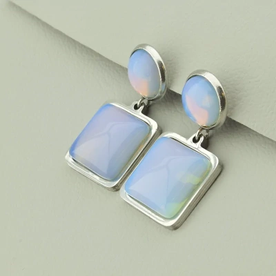 Сережки Stainless Steel Місячний камінь
