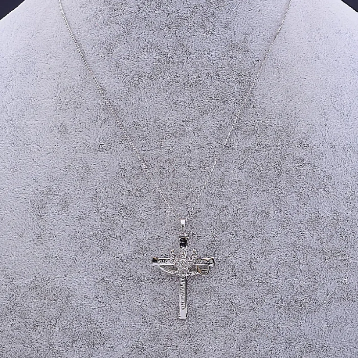 🏷️️ Підвіска хрест Xuping 45 см (родій) ss_83882