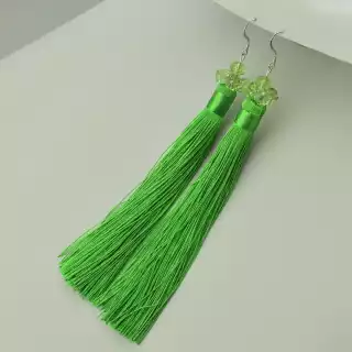 Сережки петля Чеський кришталь, шовк