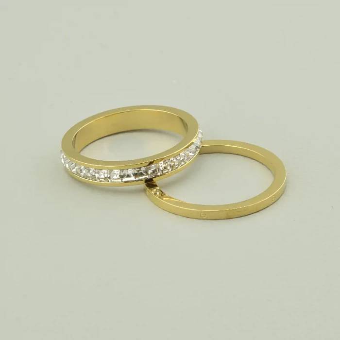 🏷️️ Каблучка медична сталь Xuping Фіаніт (позолота 18к лимонна) ss_92688