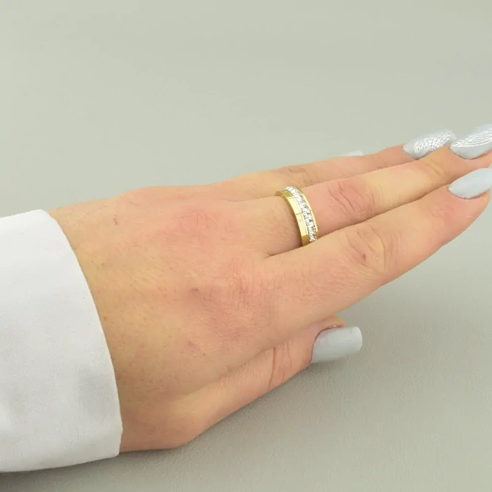 🏷️️ Каблучка медична сталь Xuping Фіаніт (позолота 18к лимонна) ss_92688