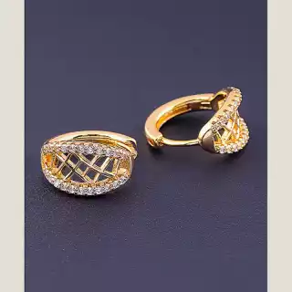 Сережки кільця Xuping Фіаніт (позолота 18к)