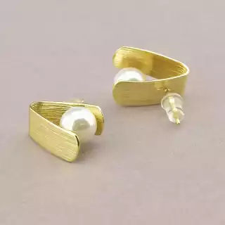 Сережки пусети Xuping Майорка (позолота 18к лимонна)