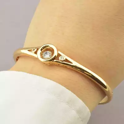 🏷️️ Браслет шарнірний Xuping Фіаніт 17 см (позолота 18к) F-66352