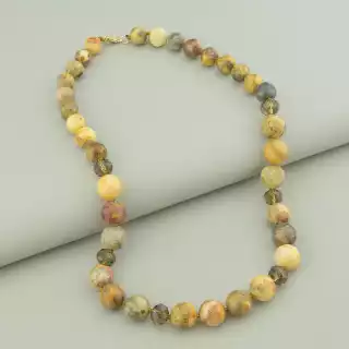 Намисто Яшма, Чеський кришталь 47 см.