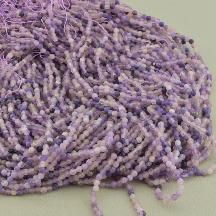 🏷️️ Нитка Аметист 38 см. 3 мм. ss_103688