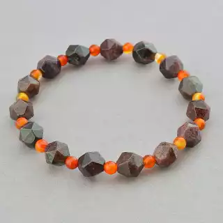 Браслет резинка Гранат, Сердолік 18 см.