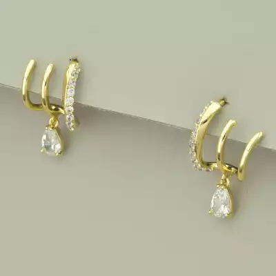 🏷️️ Сережки пусети модні Xuping Фіаніт (позолота 18к лимонна) F-104328