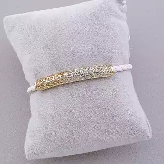 Браслет з шкіряним ремінецем Сrystal 18 см