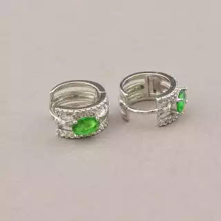 Сережки кільця Xuping Фіаніт (родій)