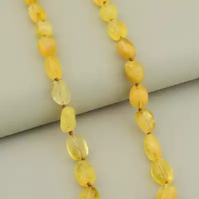 🏷️️ Намисто цитрін (43 см, карабін, сталь, жовтий, срібний) F-105141