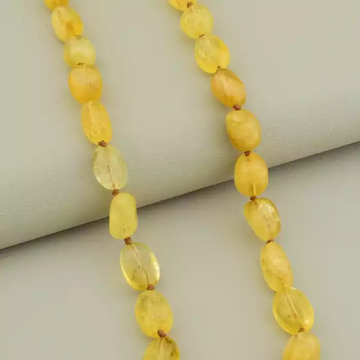 🏷️️ Намисто цитрін (43 см, карабін, сталь, жовтий, срібний) ss_105141