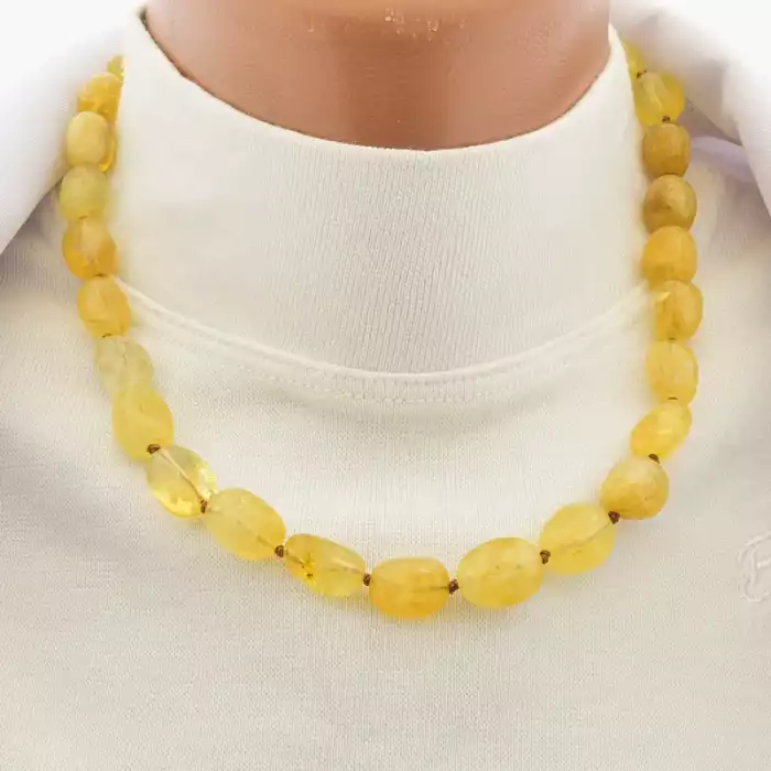 🏷️️ Намисто цитрін (43 см, карабін, сталь, жовтий, срібний) ss_105141