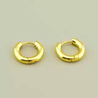 Сережки хупи 14х14мм. (позолота 18к лимонна) застібка кільце