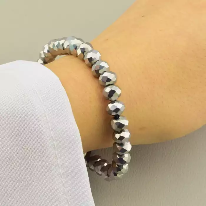 🏷️️ Браслет на резинці Чеський кришталь 18 см F-105856