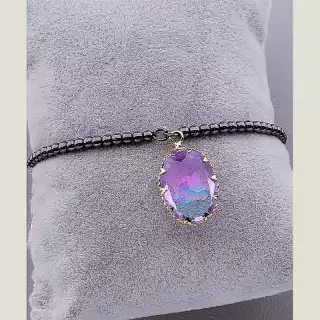 Браслет регульований Фіаніт 17 см хром