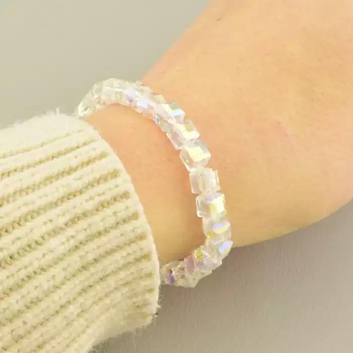 🏷️️ Браслет на резинці Чеський кришталь 18 см F-105956