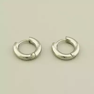 Сережки хупи 14х14мм. (родій) застібка кільце