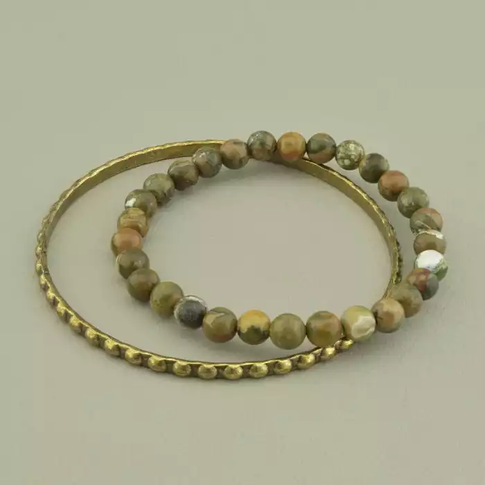 🏷️️ Браслет резинка Яшма 18 см. ss_98456