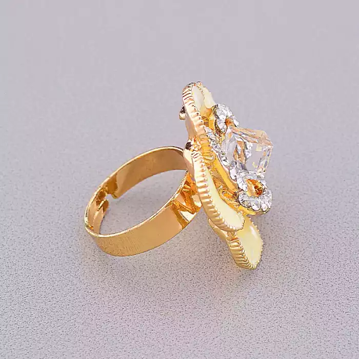 🏷️️ Каблучка роз'ємна квітка Сrystal (позолота 18к) ss_82322