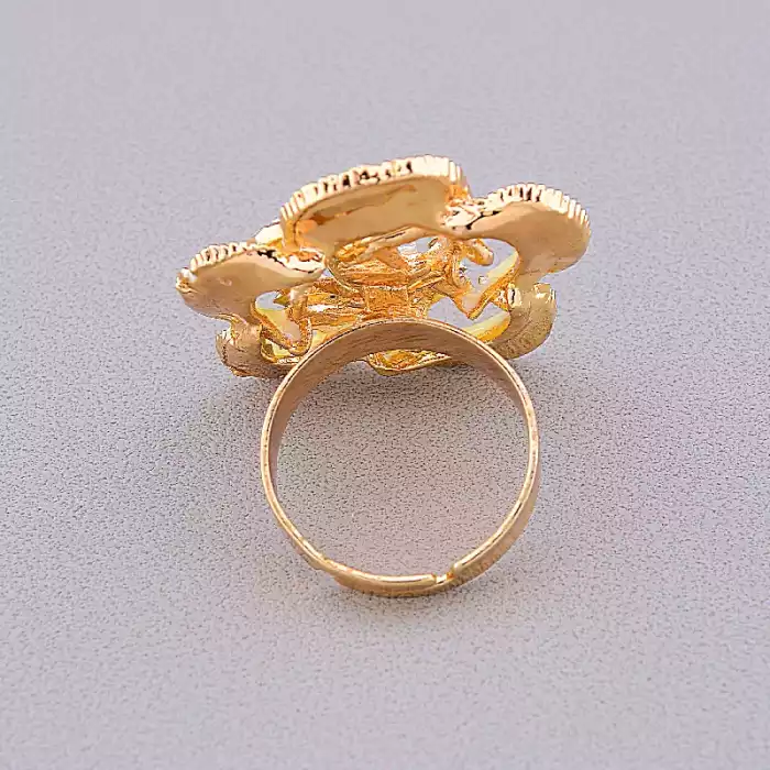 🏷️️ Каблучка роз'ємна квітка Сrystal (позолота 18к) ss_82322