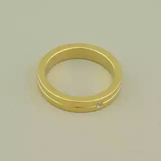 Каблучка медична сталь Xuping Фіаніт (позолота лимонна 18к)