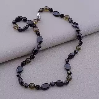 Намисто Агат, Раухтопаз 52 см