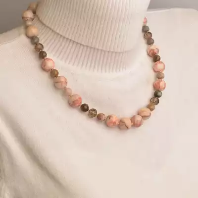 🏷️️ Намисто Яшма, Чеський кришталь 48 см. F-94547