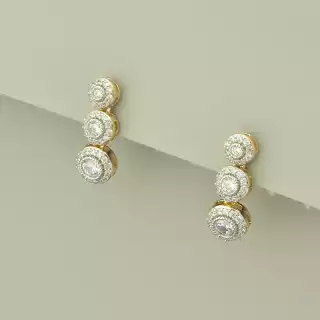 Сережки пусети Xuping Фіаніт (позолота-родій)