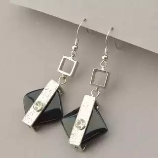 Сережки петля Агат, Сrystal